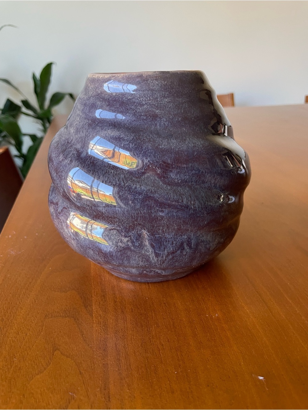Handcrafted Purple Ceramic Vase - Home Accents Decor